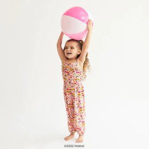 Posh Peanut x Barbie Malibu Barbie Sleeveless Smocked Bamboo Jumpsuit 2T NWT